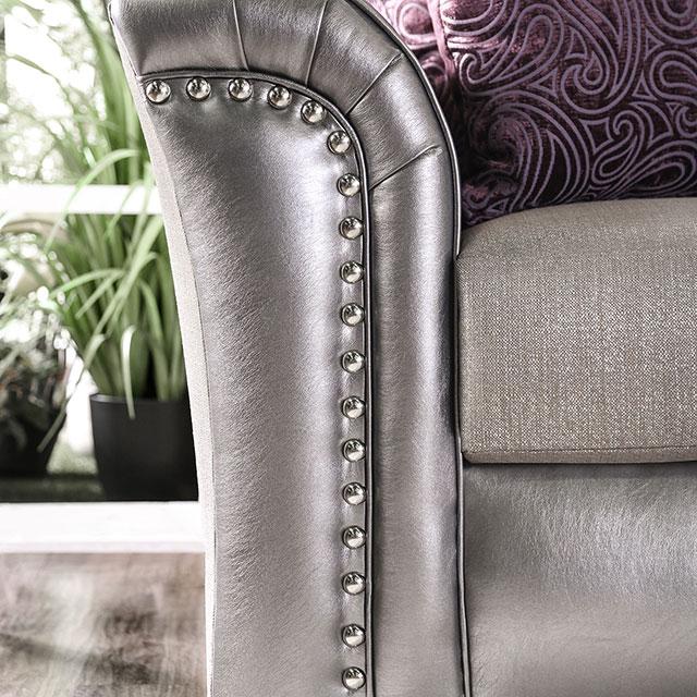 Benigno Love Seat Silver & Gray - Furniture 4 Less Outlet (Salinas,CA)