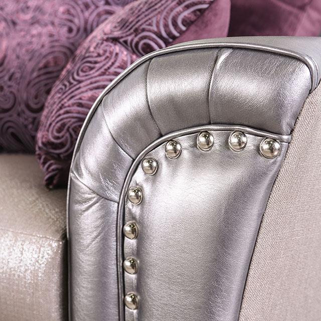 Benigno Love Seat Silver & Gray - Furniture 4 Less Outlet (Salinas,CA)