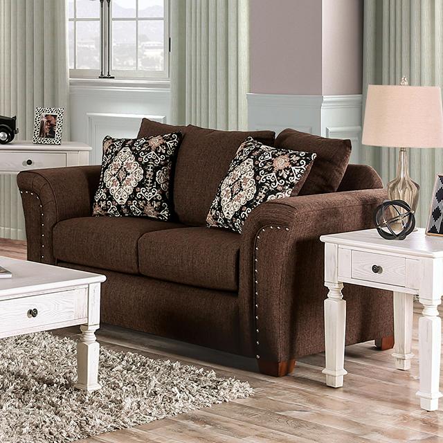 BELSIZE Loveseat Grey, Beige, & Choclate - Furniture 4 Less Outlet (Salinas,CA)