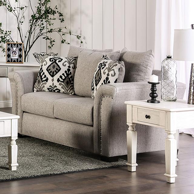 BELSIZE Loveseat Grey, Beige, & Choclate - Furniture 4 Less Outlet (Salinas,CA)