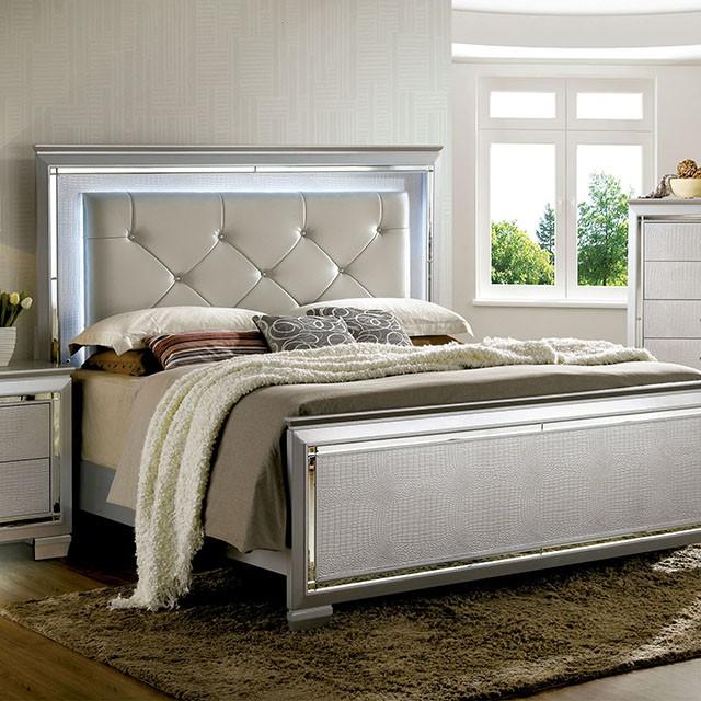 BELLANOVA Silver Cal.King , E.King, & Queen Bed - Furniture 4 Less Outlet (Salinas,CA)