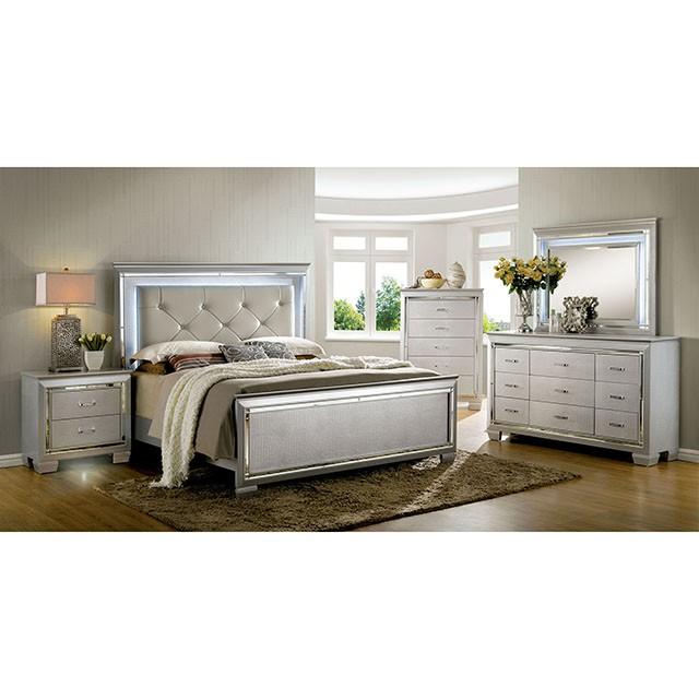 BELLANOVA Silver Night Stand - Furniture 4 Less Outlet (Salinas,CA)