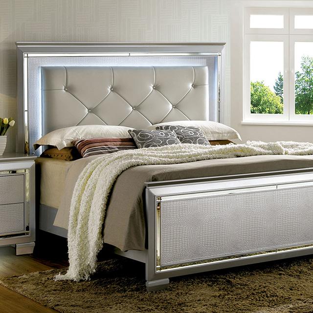 Bellagrand Bed Oak, Silver & Black - Furniture 4 Less Outlet (Salinas,CA)