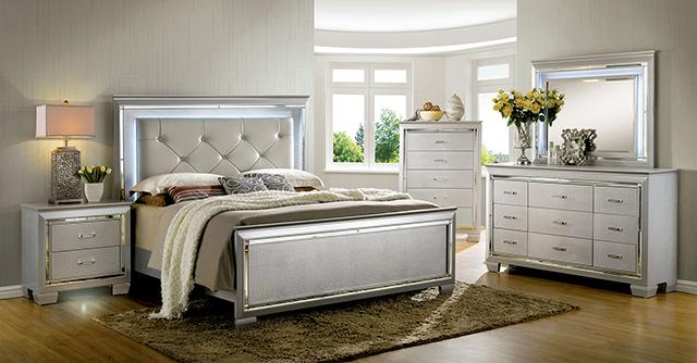 Bellagrand Bed Oak, Silver & Black - Furniture 4 Less Outlet (Salinas,CA)