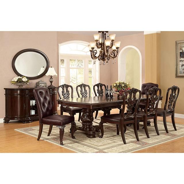 Bellagio Brown Cherry/Pattern Leatherette Side Chair (2/CTN) - Furniture 4 Less Outlet (Salinas,CA)