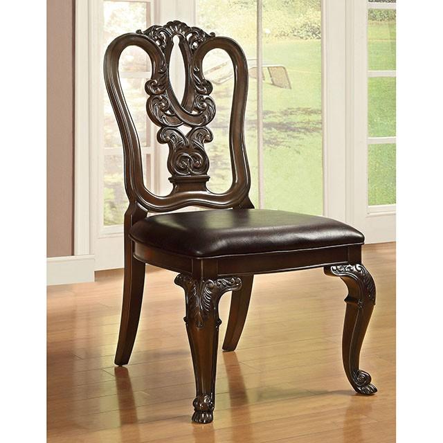Bellagio Brown Cherry Wooden Side Chair (2/CTN) - Furniture 4 Less Outlet (Salinas,CA)