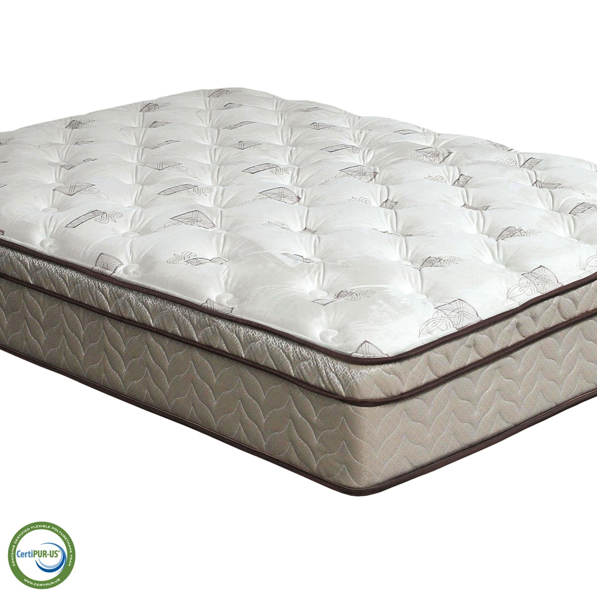 Lilium White/Brown 13" Euro Pillow Top Mattress, Twin - Furniture 4 Less Outlet (Salinas,CA)
