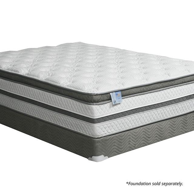 SIDDALEE White/Gray 16" Euro Pillow Top Mattress, E.King - Furniture 4 Less Outlet (Salinas,CA)