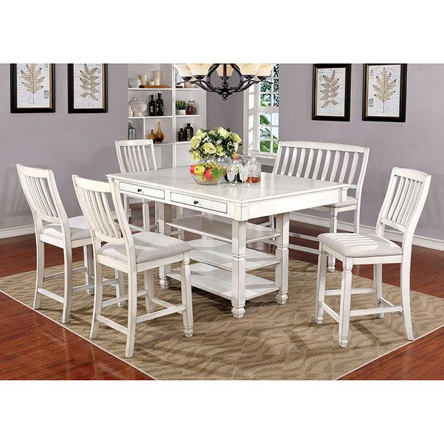 Kaliyah Antique White Counter Ht. Chair (2/CTN) - Furniture 4 Less Outlet (Salinas,CA)