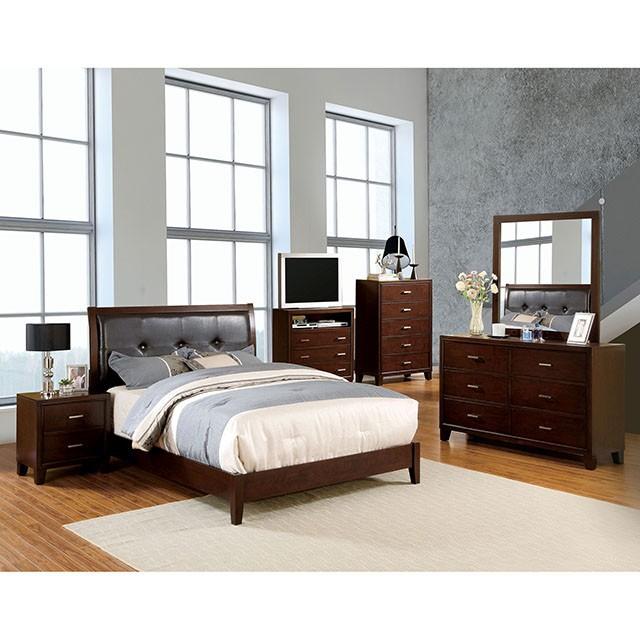 Enrico I Brown Cherry E.King Bed - Furniture 4 Less Outlet (Salinas,CA)