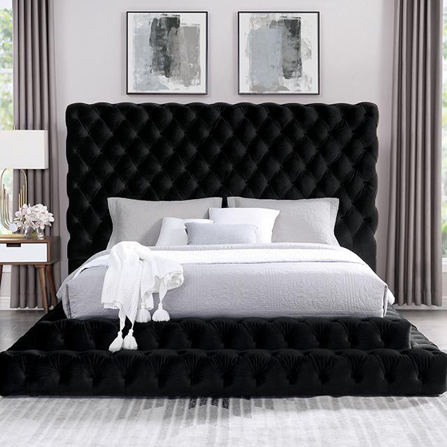 STEFANIA E.King & Queen Bed, Black & Gray - Furniture 4 Less Outlet (Salinas,CA)