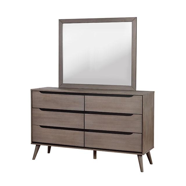 Lennart Gray Rectangular Mirror - Furniture 4 Less Outlet (Salinas,CA)