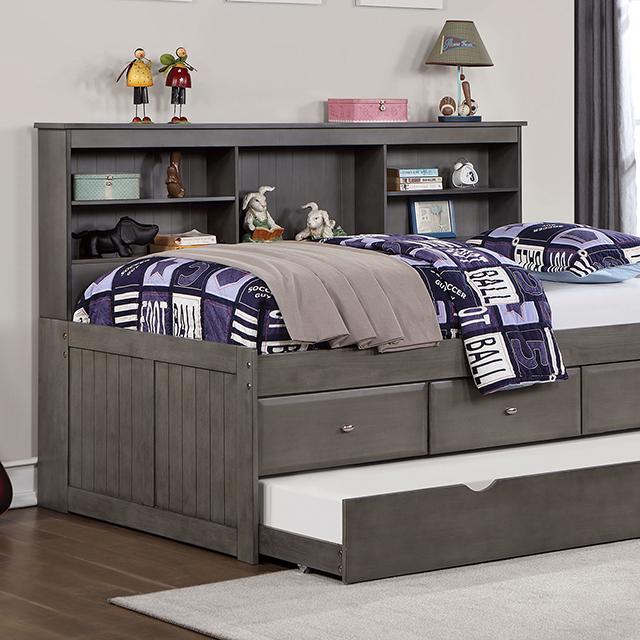 TIBALT Twin DayBed w/ Trundle, Dark Gray - Furniture 4 Less Outlet (Salinas,CA)