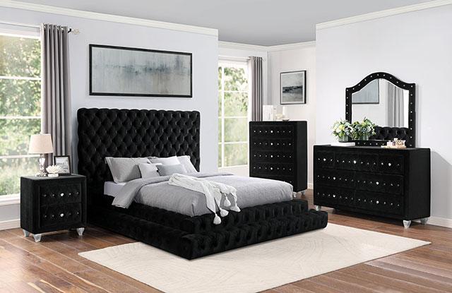 STEFANIA E.King & Queen Bed, Black & Gray - Furniture 4 Less Outlet (Salinas,CA)