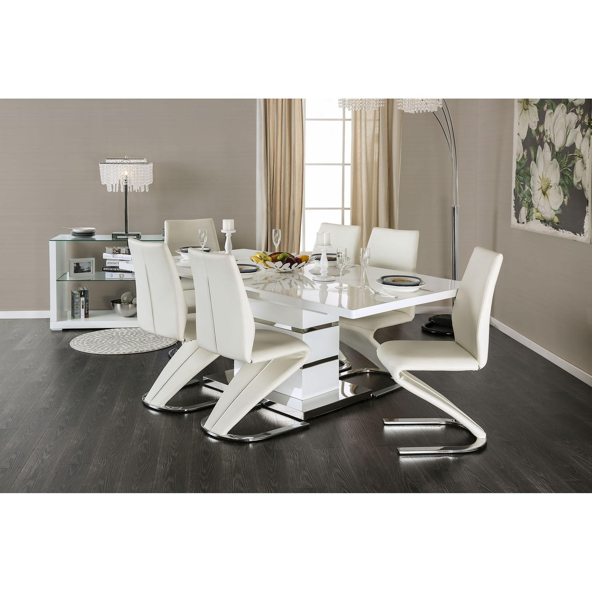 Midvale White/Chrome Dining Table - Furniture 4 Less Outlet (Salinas,CA)