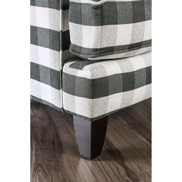 Patricia Ivory/Black Stripe Chair - Furniture 4 Less Outlet (Salinas,CA)