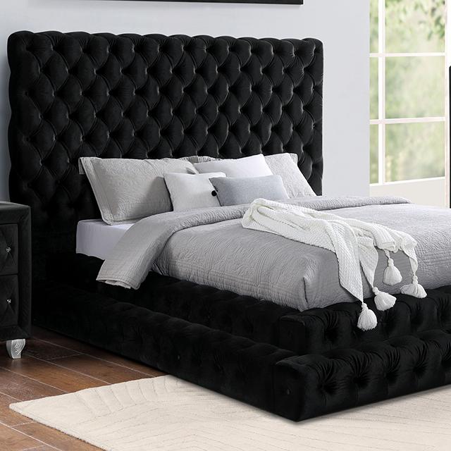 STEFANIA E.King & Queen Bed, Black & Gray - Furniture 4 Less Outlet (Salinas,CA)