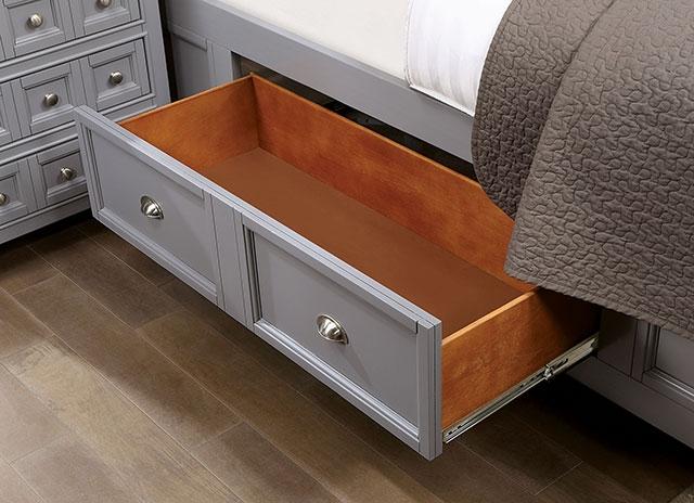 CASTLILE E.King Bed, Gray - Furniture 4 Less Outlet (Salinas,CA)