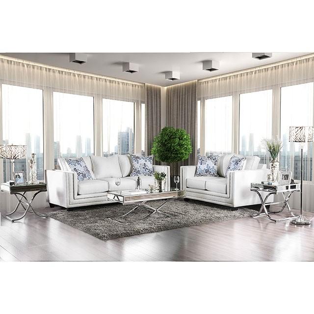 Ilse Off-White/Blue Sofa - Furniture 4 Less Outlet (Salinas,CA)
