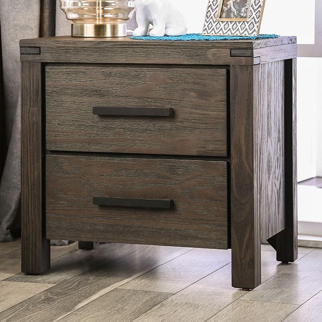 Rexburg Wire-Brushed Rustic Brown Night Stand - Furniture 4 Less Outlet (Salinas,CA)