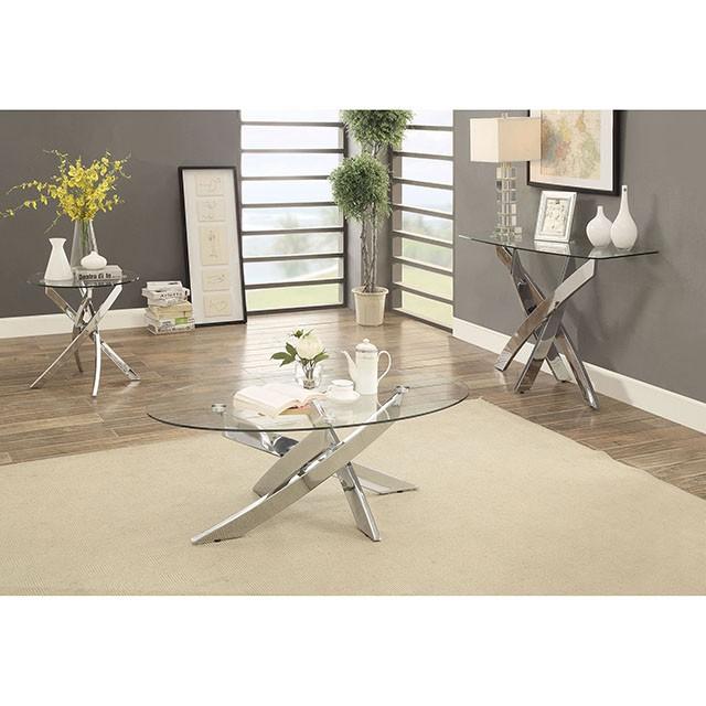 LAILA Chrome Sofa Table - Furniture 4 Less Outlet (Salinas,CA)