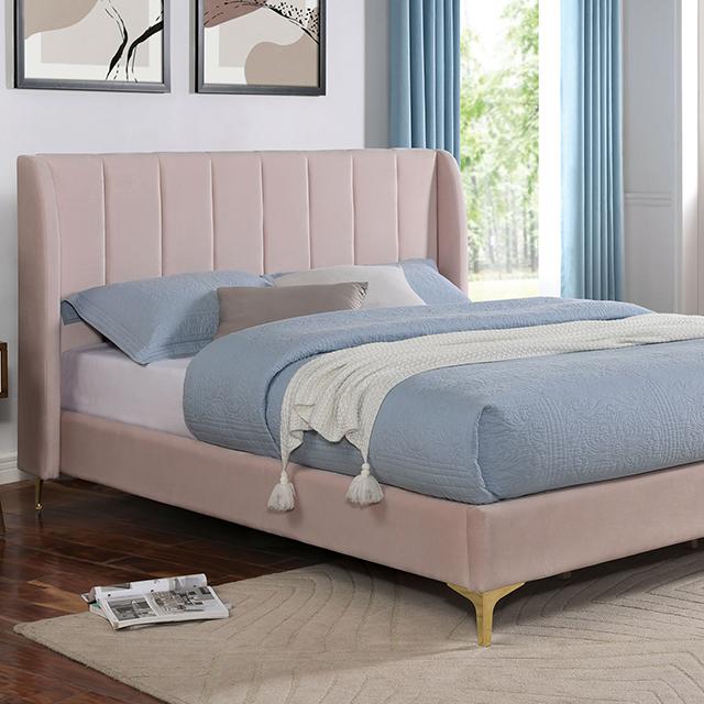 PEARL Full, Queen, & Twin Bed, Light Pink - Furniture 4 Less Outlet (Salinas,CA)