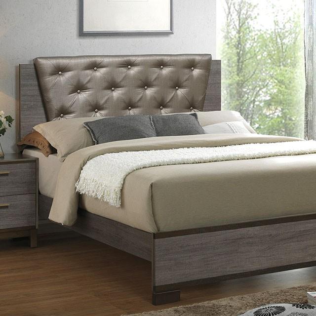 MANVEL Two-Tone Antique Gray Queen Bed - Furniture 4 Less Outlet (Salinas,CA)