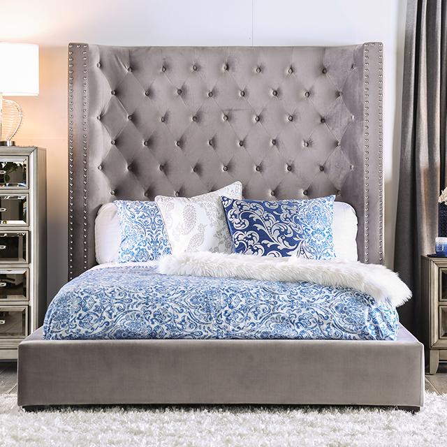 ROSABELLE Queen Bed, Gray - Furniture 4 Less Outlet (Salinas,CA)