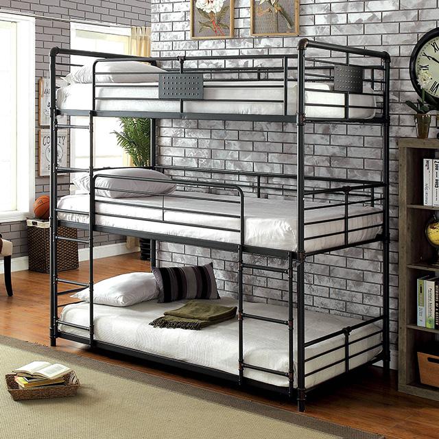 Olga I Antique Black Full/Full Bunk Bed - Furniture 4 Less Outlet (Salinas,CA)