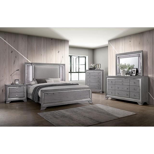 Alanis Light Gray Night Stand - Furniture 4 Less Outlet (Salinas,CA)