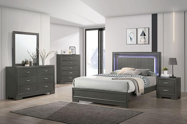 ALISON E.King Bed, Dark Walnut - Furniture 4 Less Outlet (Salinas,CA)