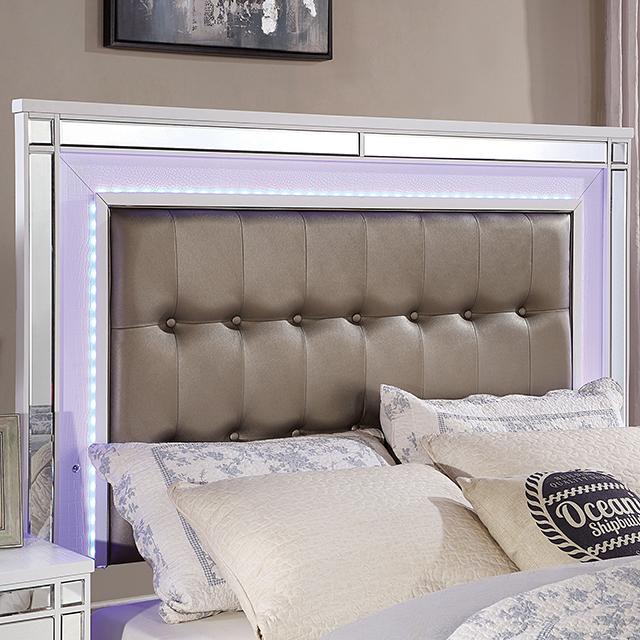BRACHIUM E.King Bed, White - Furniture 4 Less Outlet (Salinas,CA)