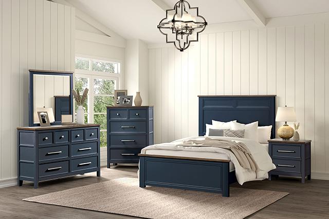 Bed Pinetop Blue & White - Furniture 4 Less Outlet (Salinas,CA)