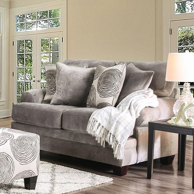 Bonaventura Gray/Pattern Love Seat - Furniture 4 Less Outlet (Salinas,CA)