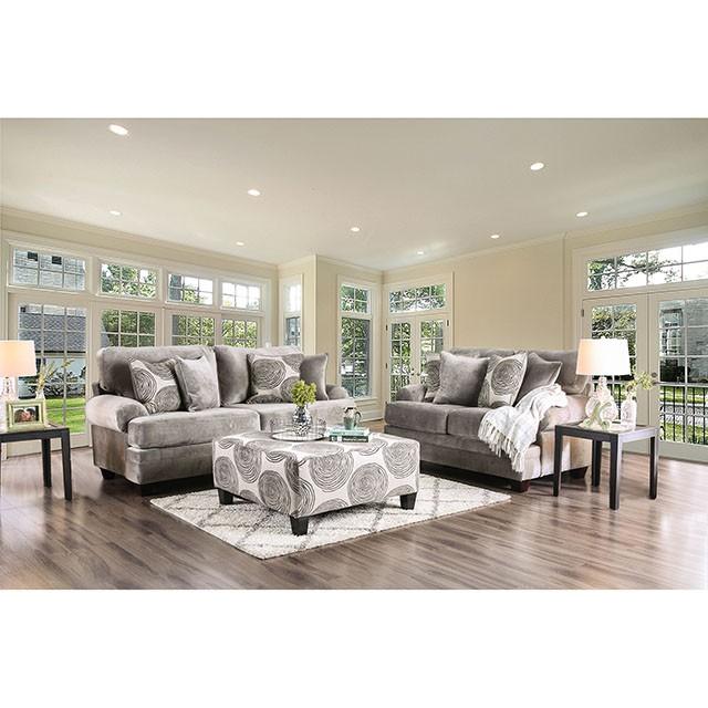 Bonaventura Gray/Pattern Love Seat - Furniture 4 Less Outlet (Salinas,CA)