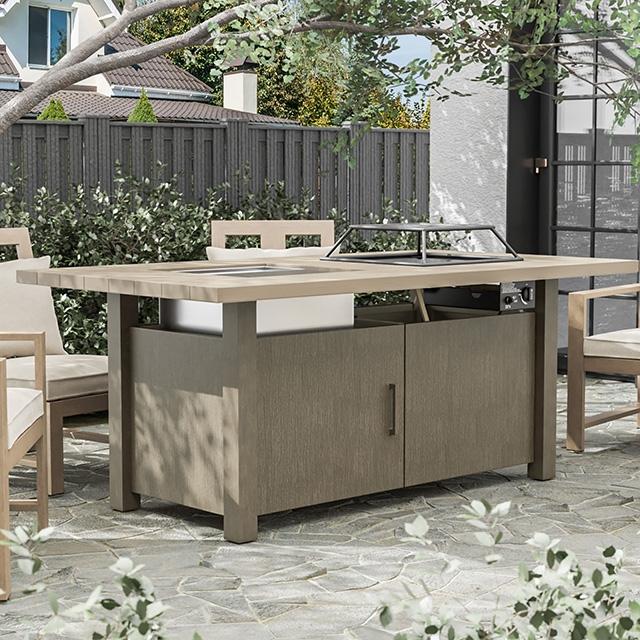 Bordeaux Dining Table w/ Fire Pit & Cooler - Furniture 4 Less Outlet (Salinas,CA)