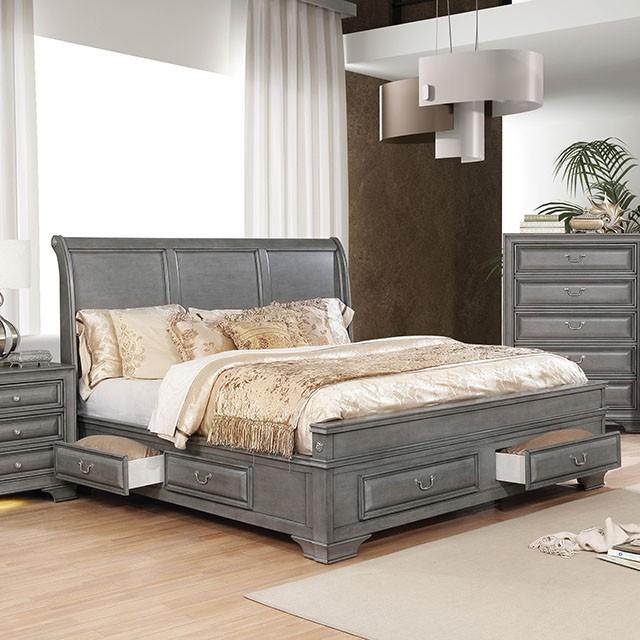 Brandt Bed Chrome & Gray - Furniture 4 Less Outlet (Salinas,CA)