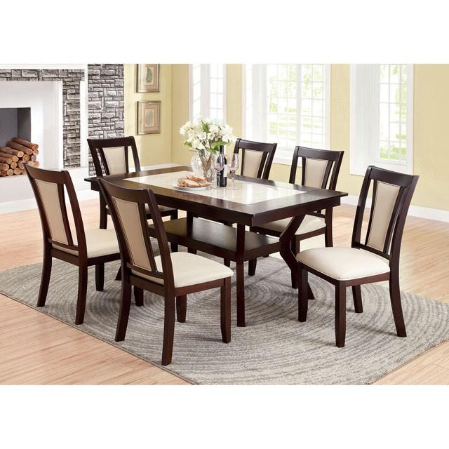 BRENT Dark Cherry/Ivory Side Chair (2/CTN) - Furniture 4 Less Outlet (Salinas,CA)
