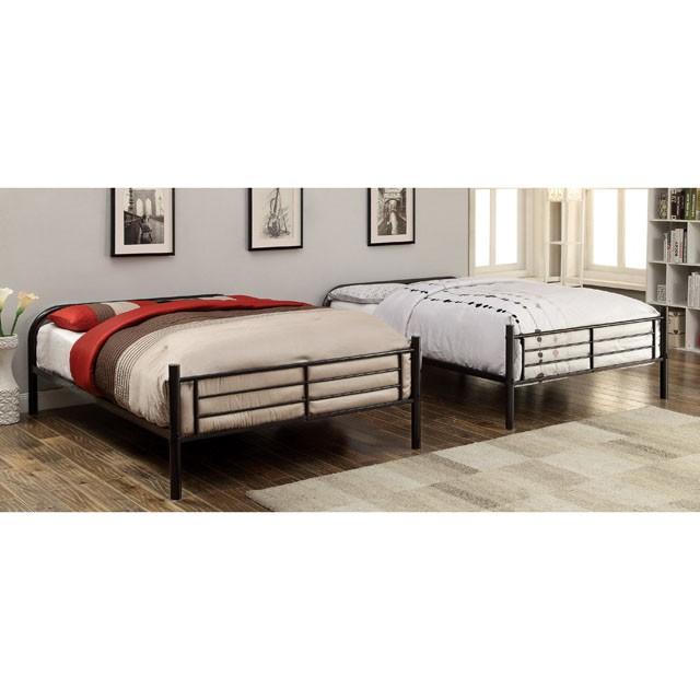 BROCKET Black Metal Full/Full Bunk Bed - Furniture 4 Less Outlet (Salinas,CA)