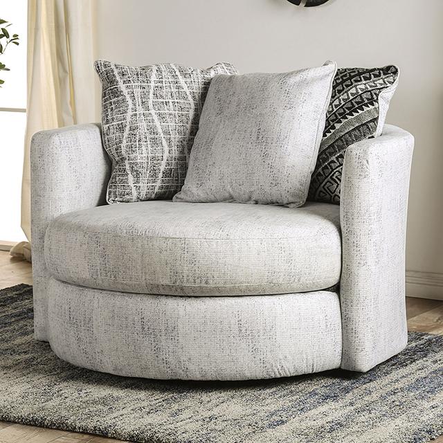 EIMEAR Swivel Chair, Off-white/Black - Furniture 4 Less Outlet (Salinas,CA)
