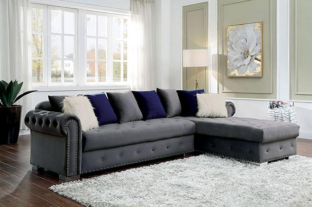WILMINGTON Sectional, Gray - Furniture 4 Less Outlet (Salinas,CA)