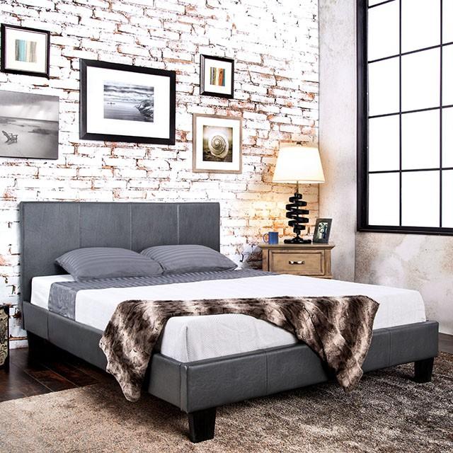 Winn Park Cal.King, E.King, Twin, & Full Bed Chrome, Gray, Brown, & Chrome - Furniture 4 Less Outlet (Salinas,CA)