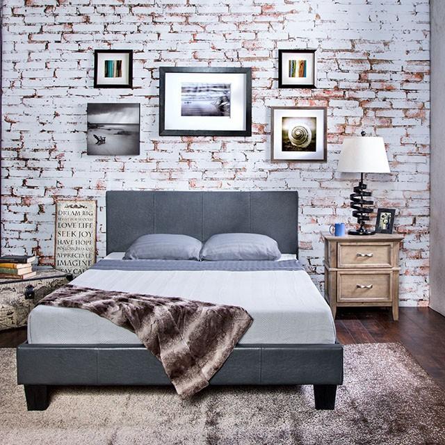 Winn Park Cal.King, E.King, Twin, & Full Bed Chrome, Gray, Brown, & Chrome - Furniture 4 Less Outlet (Salinas,CA)