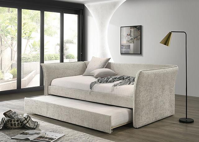 Yuri Twin Daybed w/ Trundle Beige - Furniture 4 Less Outlet (Salinas,CA)