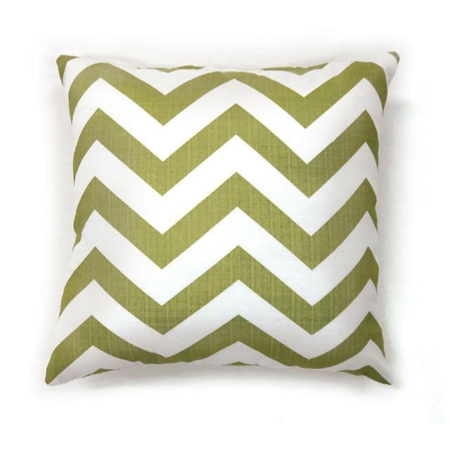 ZOE 22" X 22" Pillow, Green Chevron (2/CTN) - Furniture 4 Less Outlet (Salinas,CA)