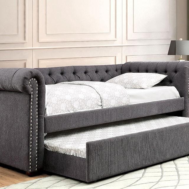 LEANNA Gray Full Daybed w/ Trundle, Gray - Furniture 4 Less Outlet (Salinas,CA)
