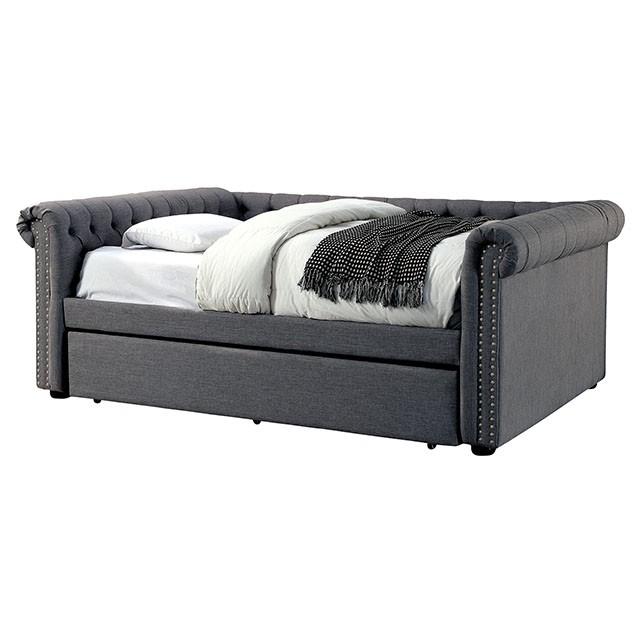 LEANNA Gray Full Daybed w/ Trundle, Gray - Furniture 4 Less Outlet (Salinas,CA)