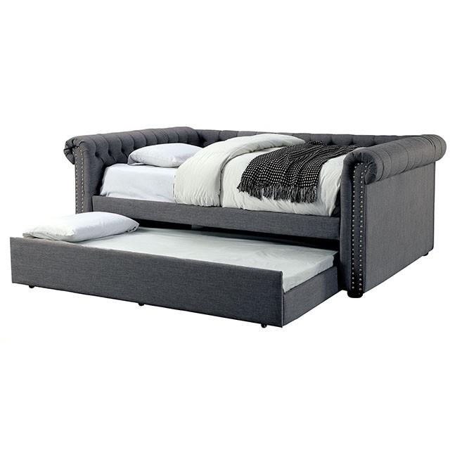 LEANNA Gray Full Daybed w/ Trundle, Gray - Furniture 4 Less Outlet (Salinas,CA)