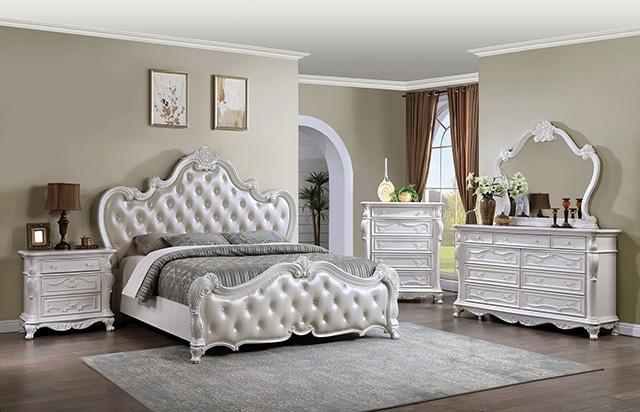 Ventresca 4 & 5 Piece Queen Bedroom Set White & Chrome - Furniture 4 Less Outlet (Salinas,CA)