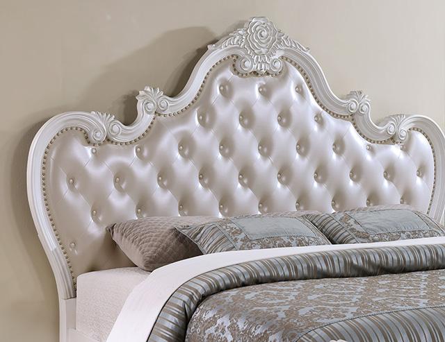 Ventresca 4 & 5 Piece Queen Bedroom Set White & Chrome - Furniture 4 Less Outlet (Salinas,CA)